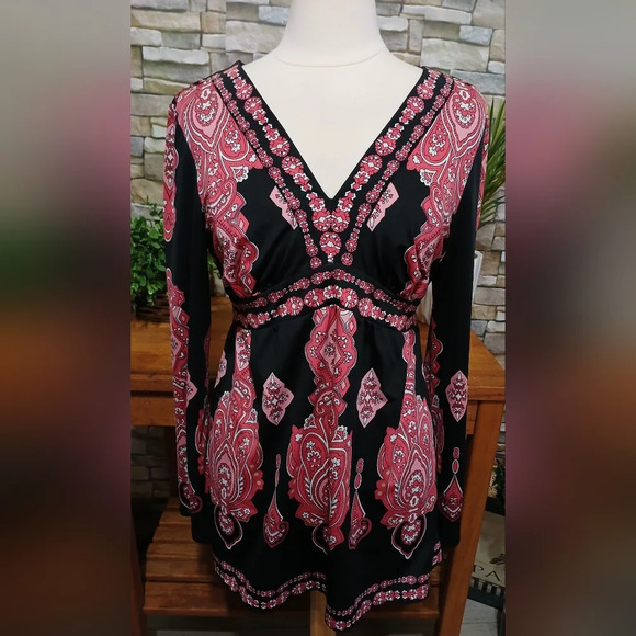 INC International Concepts Tops - 🩷🖤Beautiful Large INC International Concepts Boho Blouse